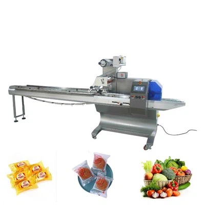 月餅と野菜のフロー包装機